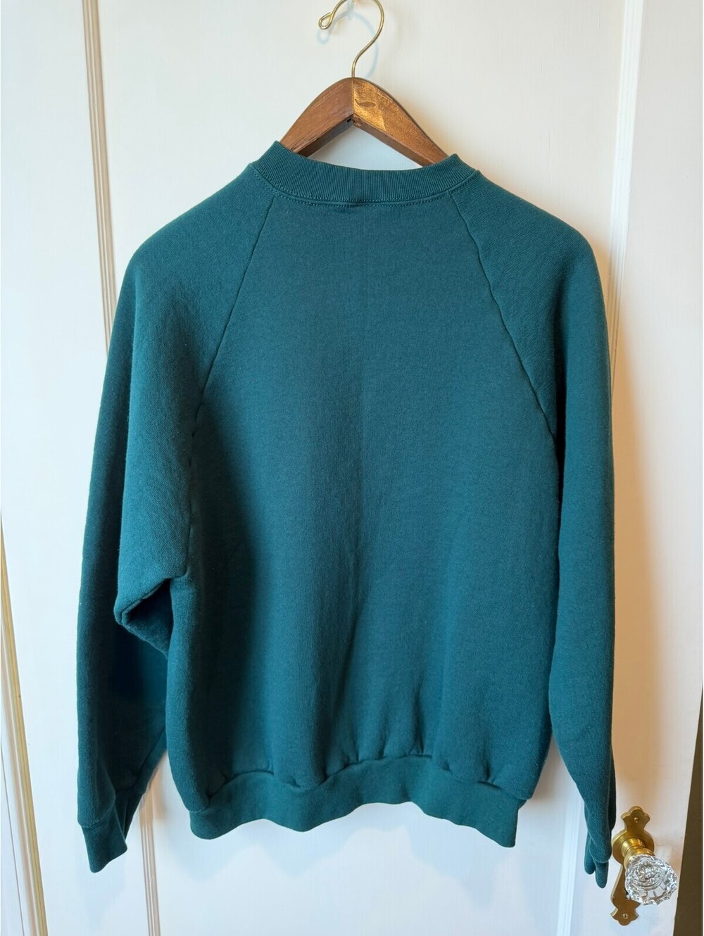 Vintage 90s Fruit of the Loom Sweatshirt XL Forest Green USA Blank - Picture 2 of 5
